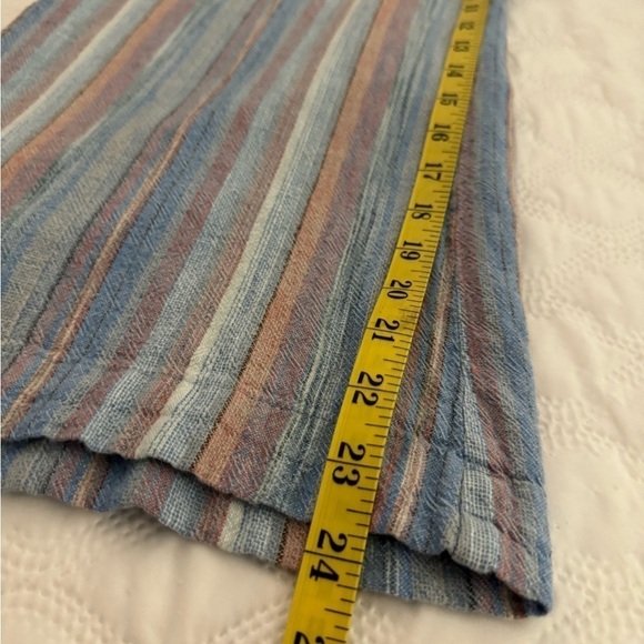 Indigo Rein striped flowing ankle length wide leg pants w/slit Size L - Picture 9 of 10